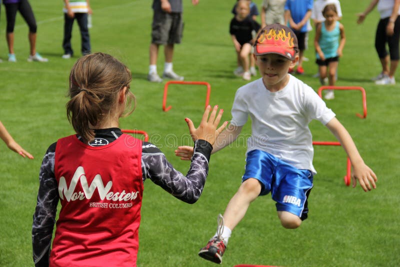 Boys and Girls on the Fun Run Editorial Stock Photo - Image of foot ...