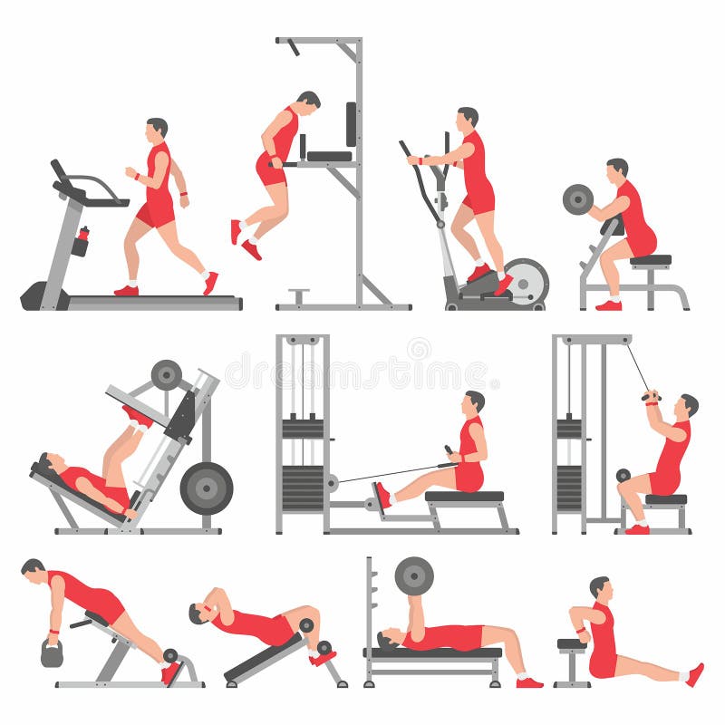 Boys in the gym royalty free illustration
