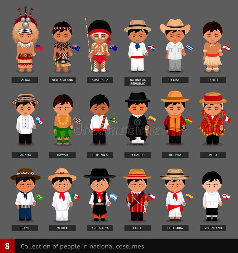 Boys in national costumes. stock vector. Illustration of oriental ...