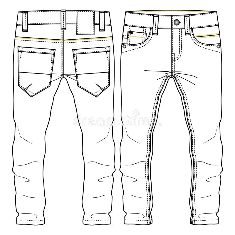jeans flat sketch