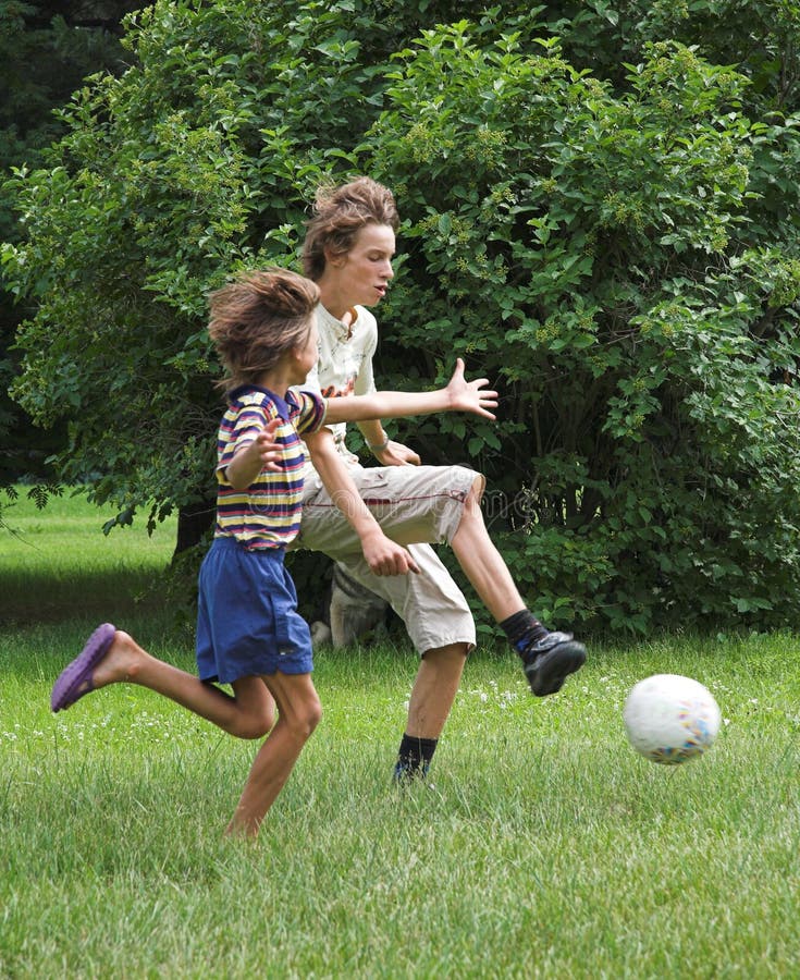 Boys play with boll