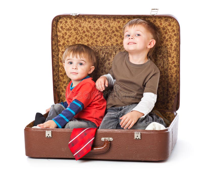 Boys in a suitcase