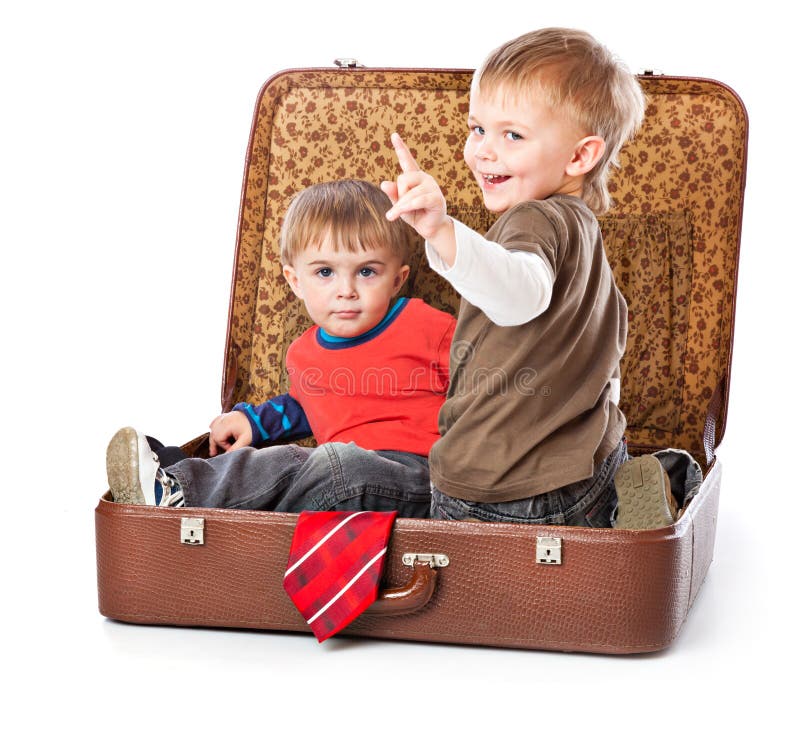 Boys in a suitcase