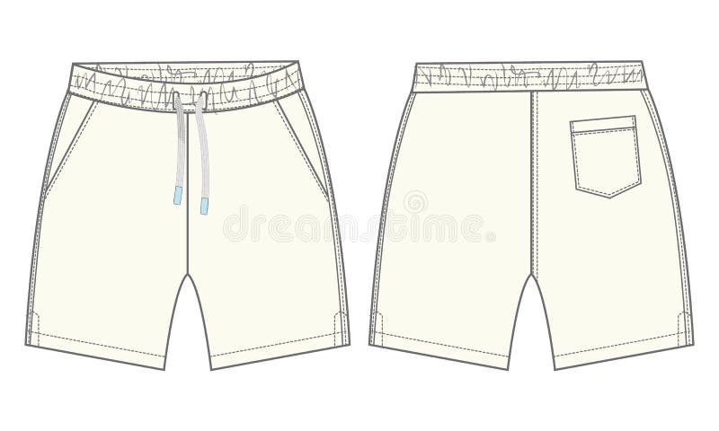 Boys Sweat Shorts Vector Fashion Flat Sketch Template. Young Men Technical  Drawing Fashion Art Illustration. Royalty Free SVG, Cliparts, Vectors, and  Stock Illustration. Image 191754423.