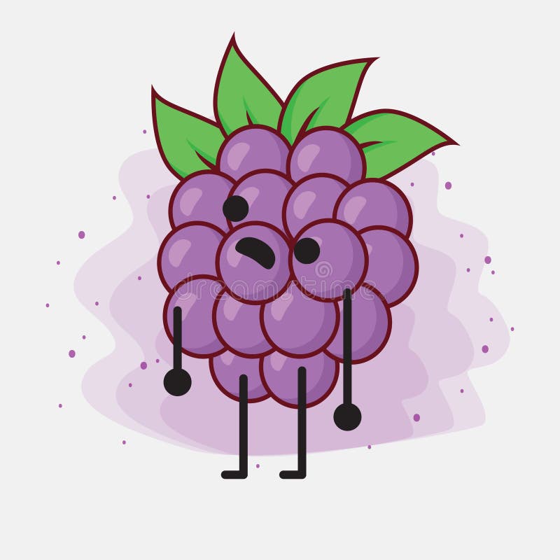 Boysenberry Cute Vector Character Illustration Stock Vector