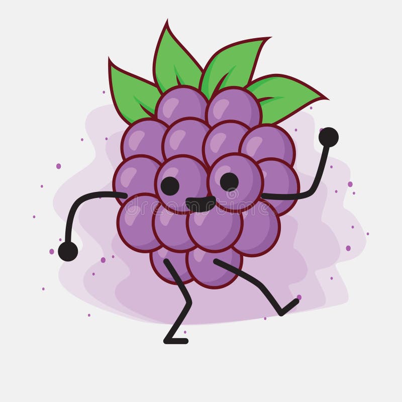 Boysenberry Cute Vector Character Illustration Stock Vector