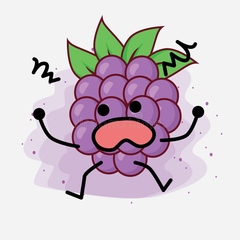 Boysenberry Cute Vector Character Illustration Stock Vector