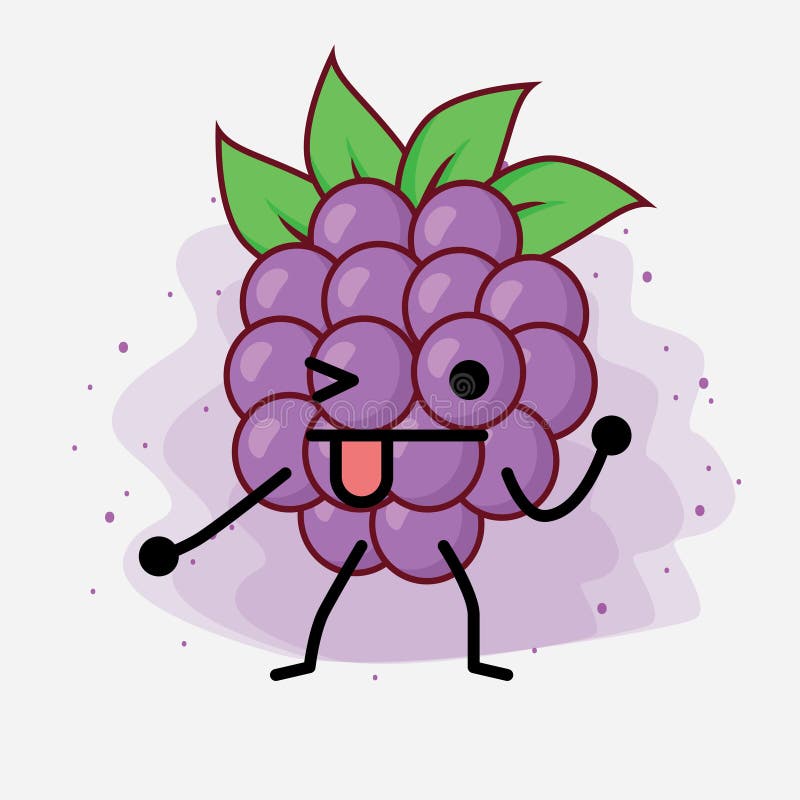 Boysenberry Cute Vector Character Illustration Stock Vector
