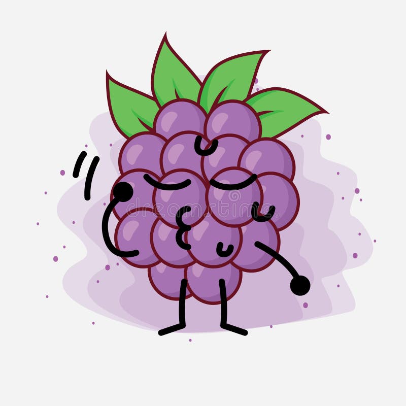 Boysenberry Cute Vector Character Illustration Stock Vector