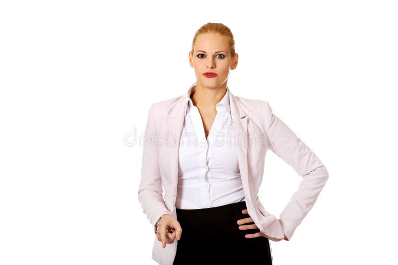 Boze blonde elegante bedrijfsvrouw stock foto Boze blonde elegante bedrijfsvrouw stock foto