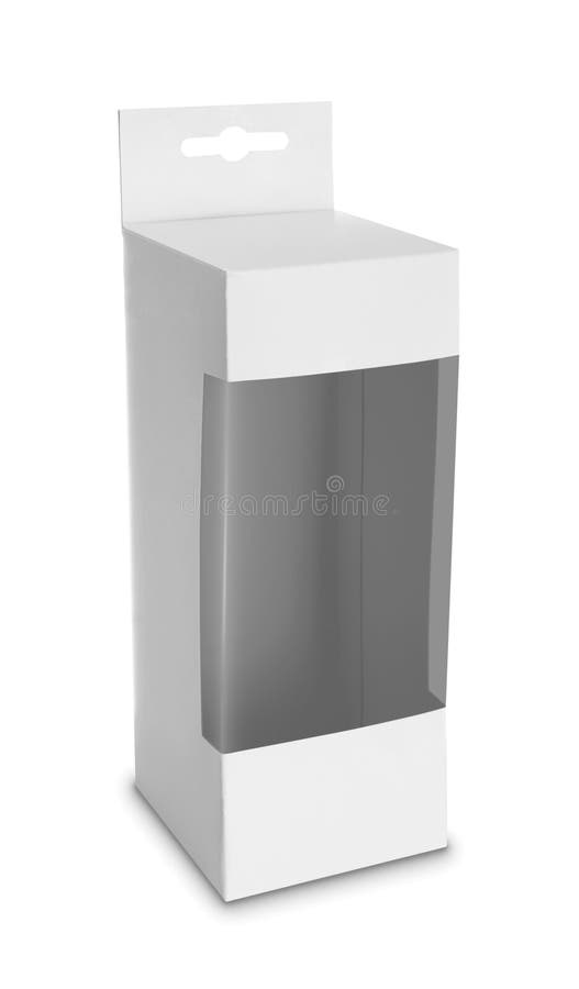 Boîte blanche de paquet de produit avec la fenêtre photos stock Boîte blanche de paquet de produit avec la fenêtre photos stock