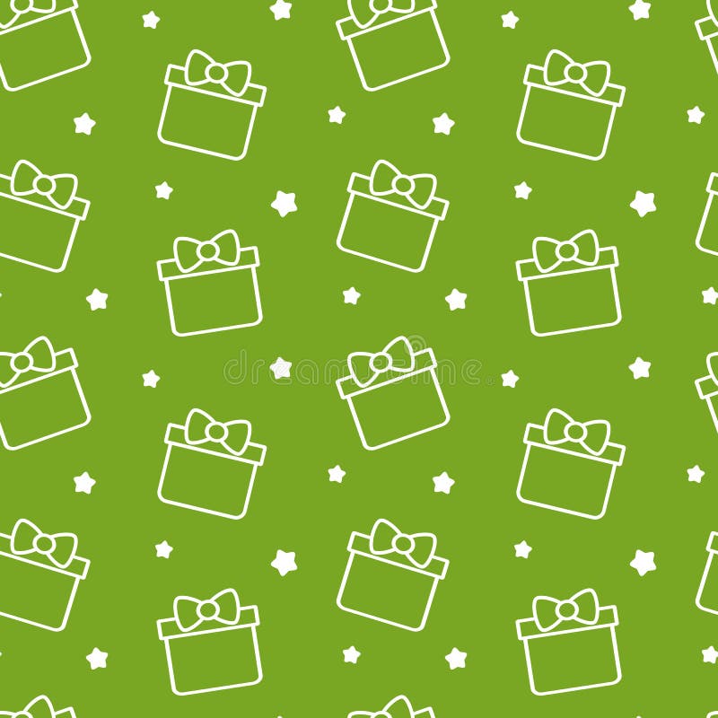 Boîte-cadeau mignon de bande dessinée sur l'illustration sans couture de modèle de fond vert illustration de vecteur Boîte-cadeau mignon de bande dessinée sur l'illustration sans couture de modèle de fond vert illustration de vecteur