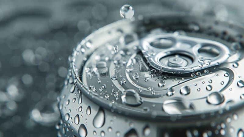 Close-up view of a soda can with tiny droplets of water on its surface, creating a refreshing and cool image AI generated. Close-up view of a soda can with tiny droplets of water on its surface, creating a refreshing and cool image AI generated