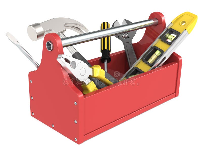 Boîte à outils avec des outils. illustration libre de droits Boîte à outils avec des outils. illustration libre de droits