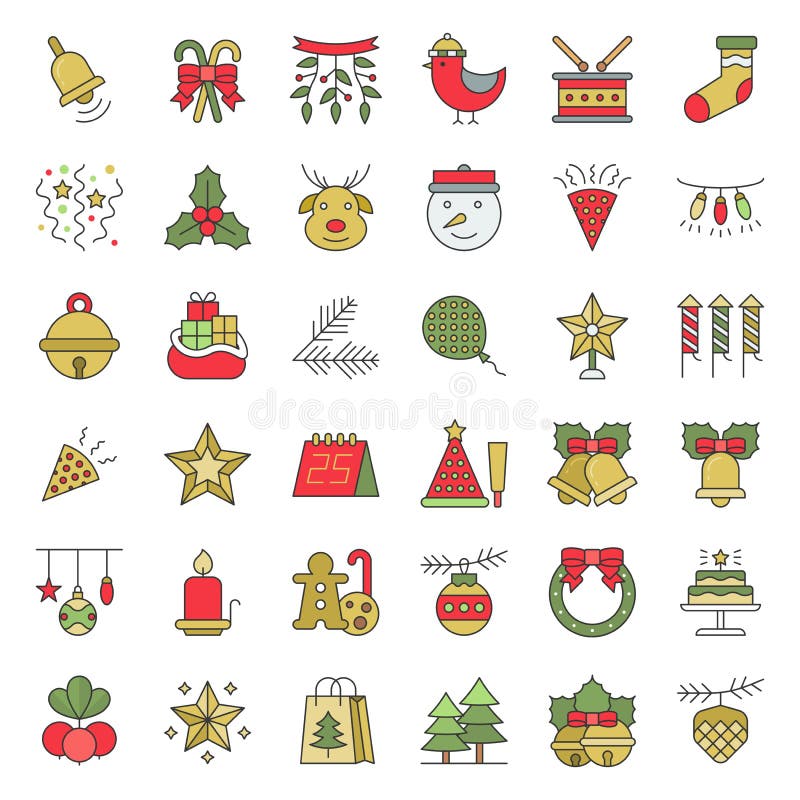 Boże Narodzenia ornamentują ikona set, płaskiego projekta editable uderzenie ilustracja wektor Boże Narodzenia ornamentują ikona set, płaskiego projekta editable uderzenie ilustracja wektor