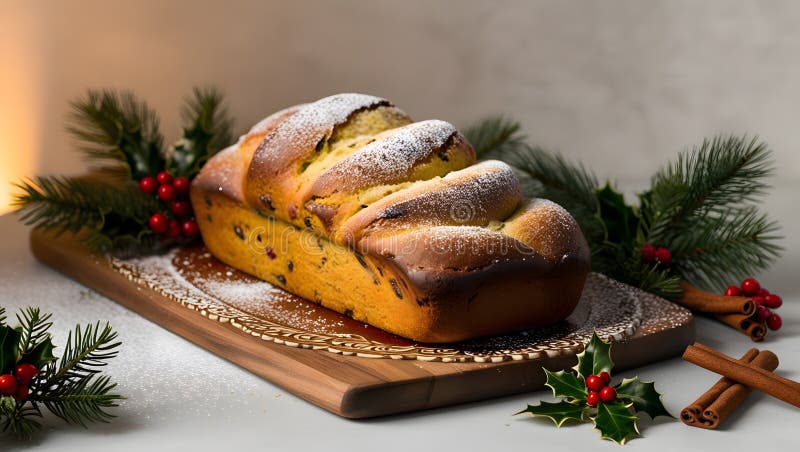 Boże Boże Narodzenie ciastko. tradycyjna piekarnia sezonowa z dekoracją świąt zimowych ilustracji