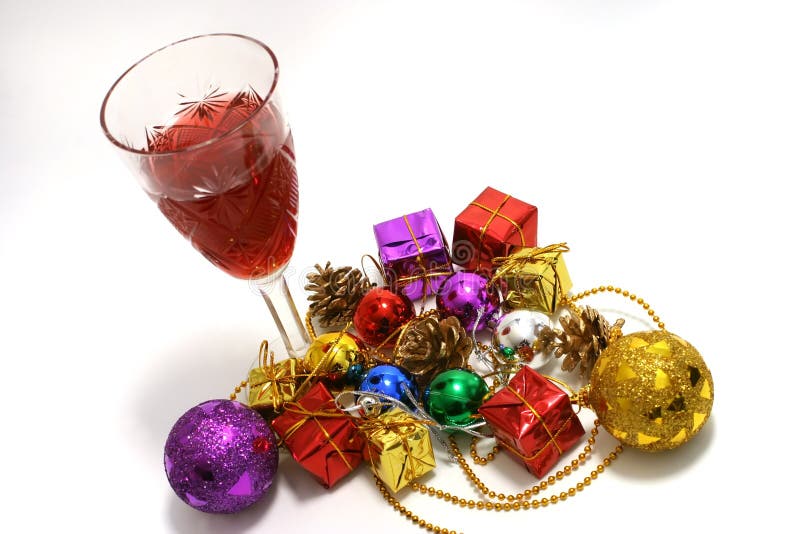 Boże narodzenie zabawek wino zdjęcia royalty free