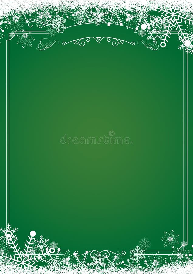 Bożenarodzeniowa gradient zieleń z retro granicą i zima płatkiem śniegu ilustracja wektor Bożenarodzeniowa gradient zieleń z retro granicą i zima płatkiem śniegu ilustracja wektor