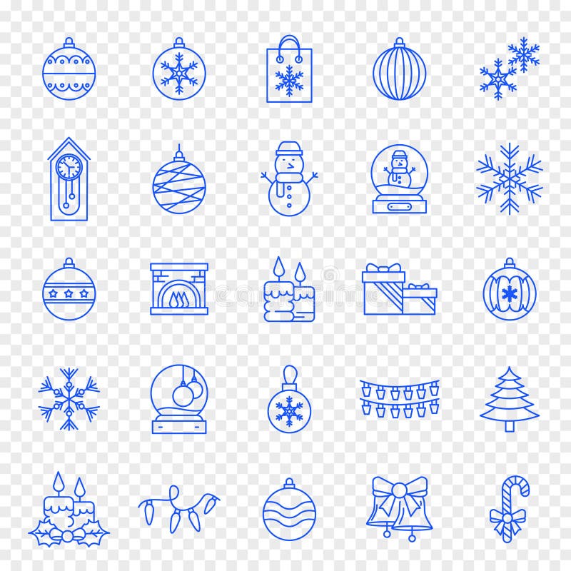 Bożenarodzeniowa ikona ustawia - 25 Błękitnych Xmas i nowego roku ikon ilustracja wektor Bożenarodzeniowa ikona ustawia - 25 Błękitnych Xmas i nowego roku ikon ilustracja wektor