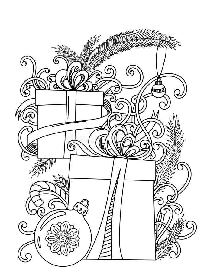 Bożenarodzeniowa kolorystyki strona royalty ilustracja Bożenarodzeniowa kolorystyki strona royalty ilustracja