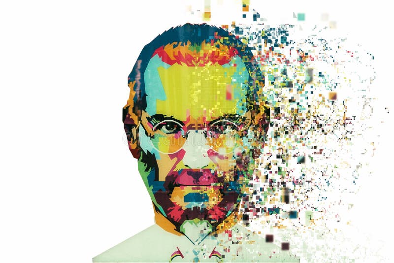 Bożenarodzeniowa wyspa, Australia, Sierpień 8, 2017: ilustracja w sztuka stylu w postaci mozaiki Steve Jobs zdjęcia royalty free Bożenarodzeniowa wyspa, Australia, Sierpień 8, 2017: ilustracja w sztuka stylu w postaci mozaiki Steve Jobs zdjęcia royalty free