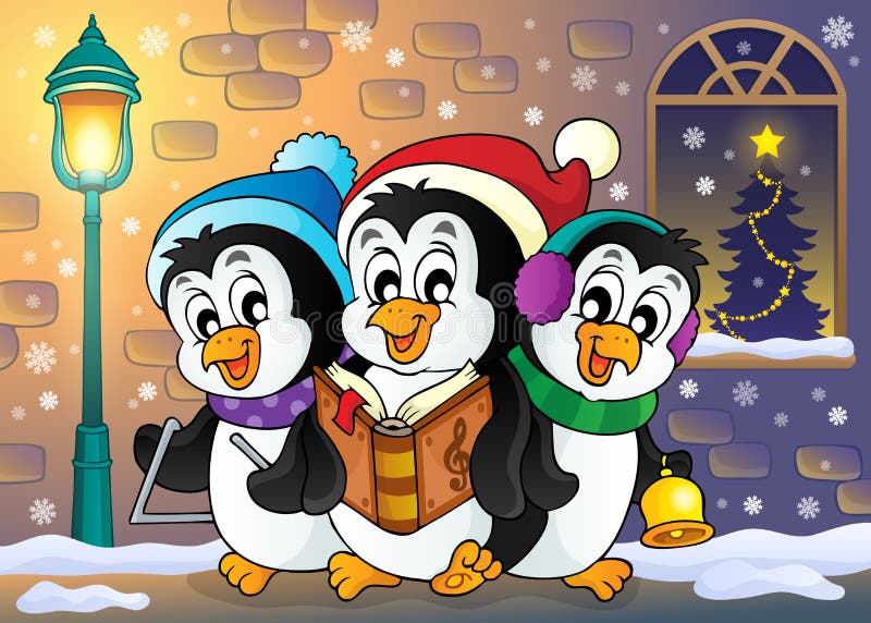 Bożenarodzeniowy pingwinu tematu wizerunek 5 ilustracji Bożenarodzeniowy pingwinu tematu wizerunek 5 ilustracji