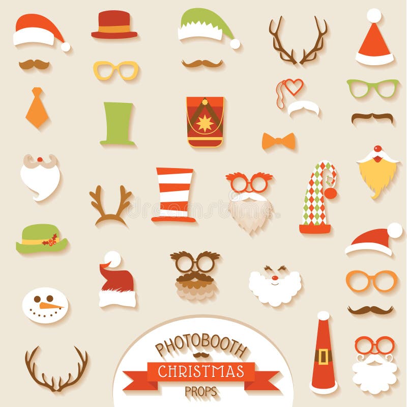 Bożenarodzeniowy Retro przyjęcie set ilustracji Bożenarodzeniowy Retro przyjęcie set ilustracji