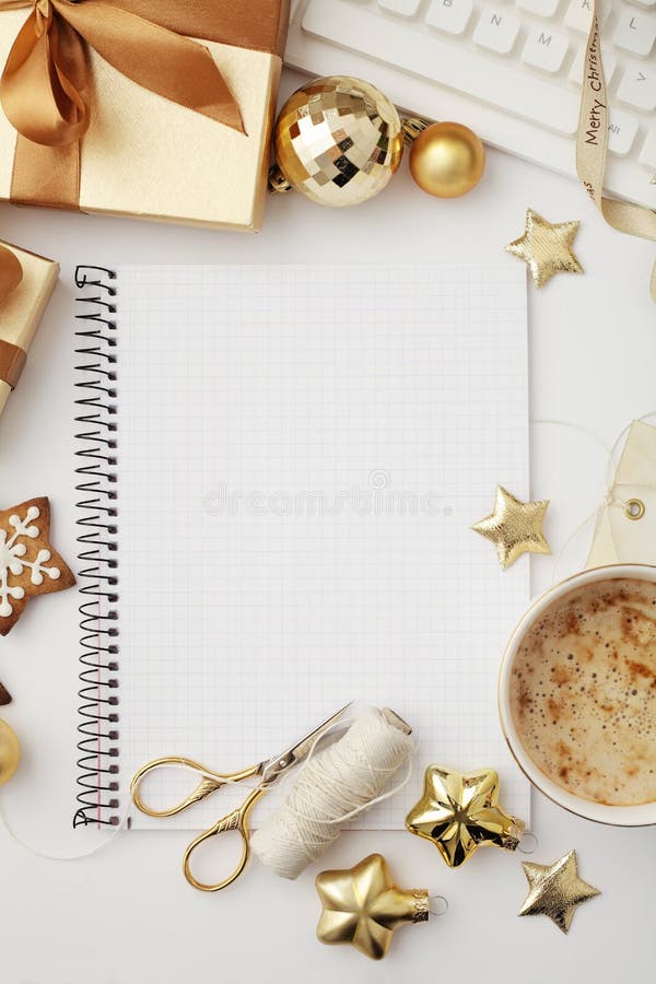 Bożenarodzeniowy workspace fotografia stock Bożenarodzeniowy workspace fotografia stock