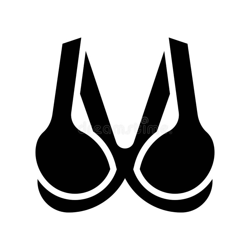Bra or Brassiere Vector Illustration, Filled Style Editable Outline
