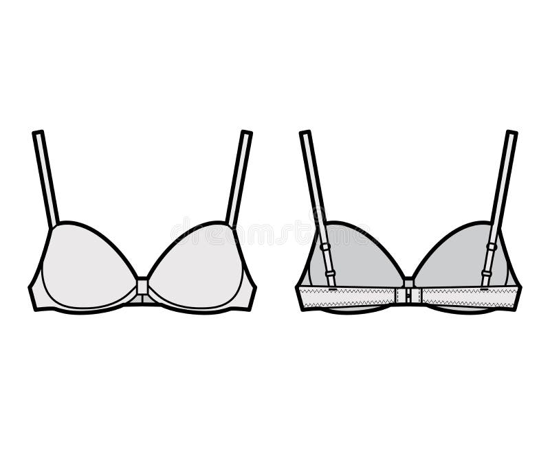 Bra Contour Molded Cup Lingerie Technical Fashion Illustration with ...