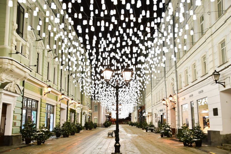 Bra gammal gata av Moskva arkivfoto Bra gammal gata av Moskva arkivfoto