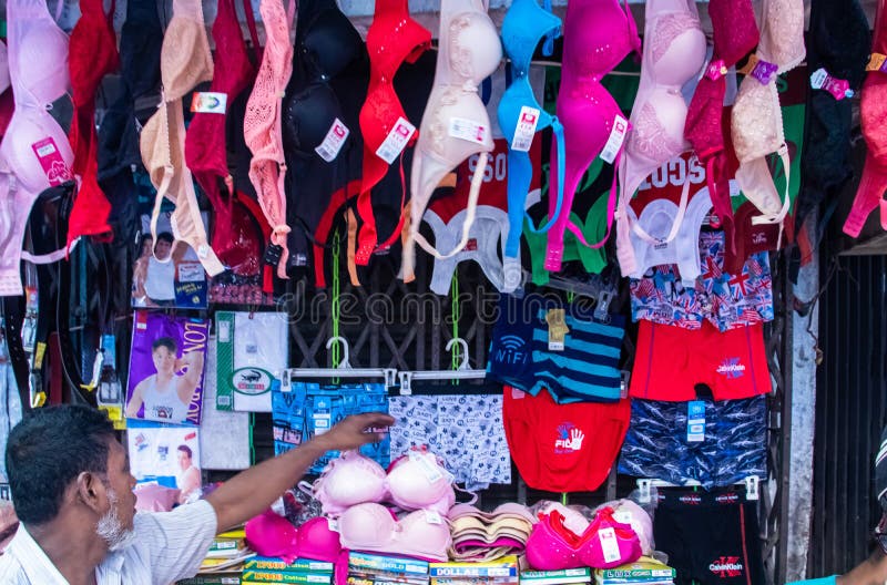 Bra Shop Display in the Market Stock Photo - Image of captured,  multicolored: 218298128