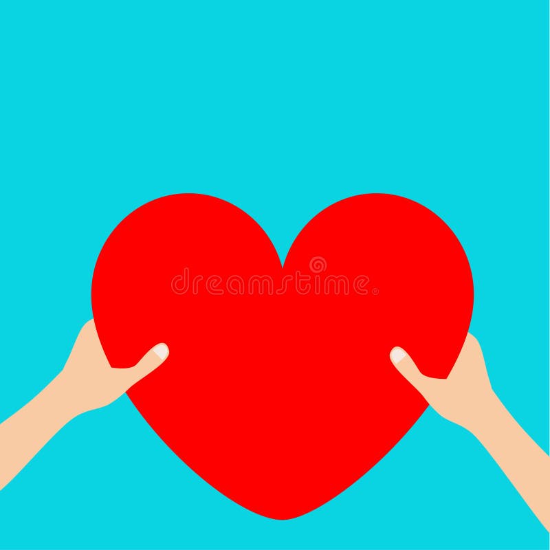 Braccia di mani che tengono il segno rosso di forma dell'icona del cuore Giorno felice dei biglietti di S Cartolina d'auguri Stil royalty illustrazione gratis Braccia di mani che tengono il segno rosso di forma dell'icona del cuore Giorno felice dei biglietti di S Cartolina d'auguri Stil royalty illustrazione gratis