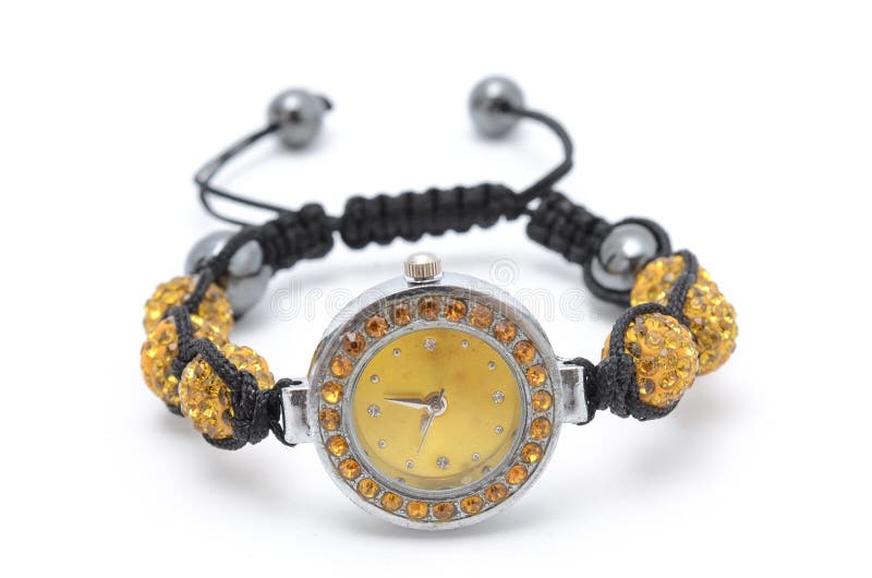 Bracelet with Clock Isolated on White Stock Photo Image of clock
