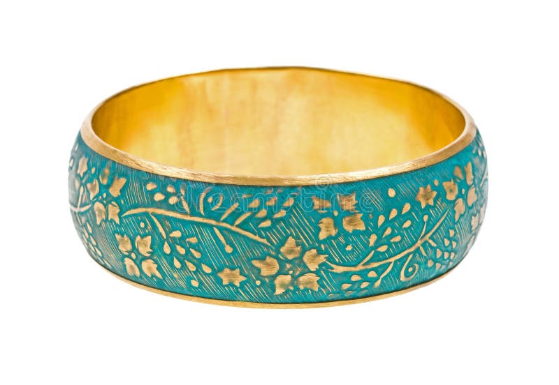 Bracelet d'or de cru d'isolement sur le blanc image stock Bracelet d'or de cru d'isolement sur le blanc image stock