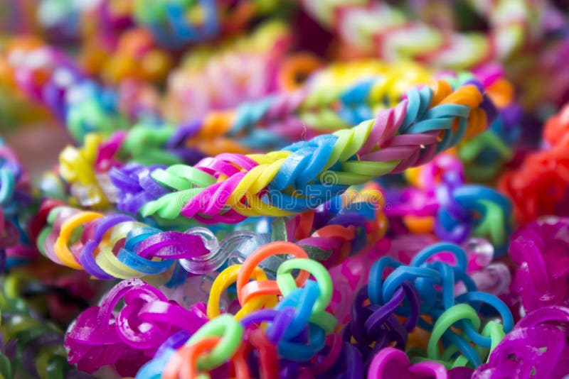 Bracelet made with rubber bands royalty free stock images