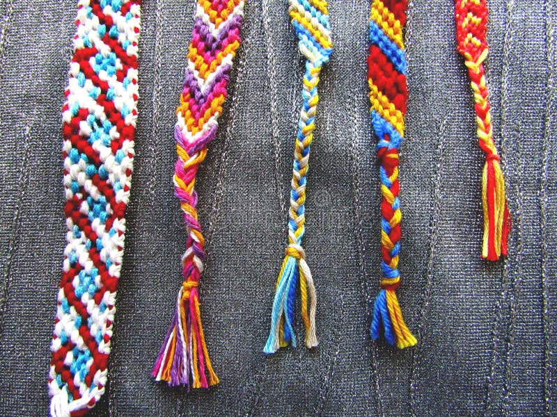 Bracelet Woven Thread Colorful Friendship Bracelet Stock Image