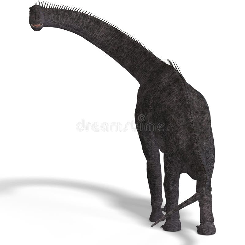 Brachiosaurus gigante do dinossauro com trajeto de grampeamento ilustração royalty free