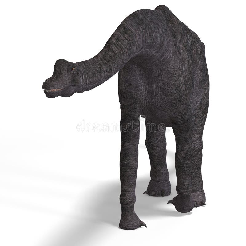 Braquiossauro gigante com caminho de recorte ilustração stock