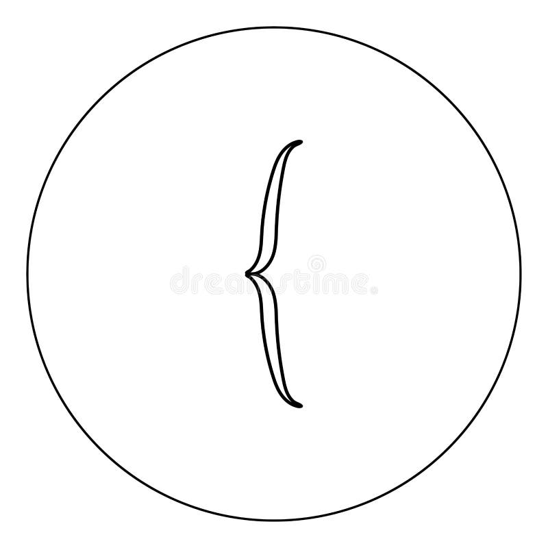 Bracket Icon Black Color in Circle Vector Illustration Isolated Stock