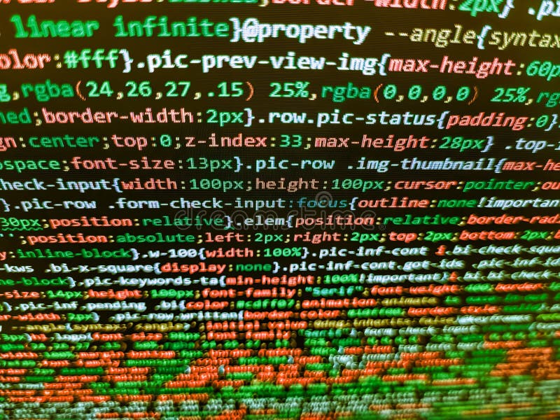 BracketソフトウェアのJavascriptコード。青色。Javascript関数、変数、オブジェクト。最新技術、Webカスケード ロイヤリティフリーストックフォト