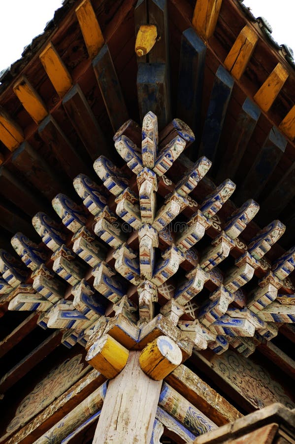 Brackets of Chinese Building Stock Photo Image of roof, blue 11143884