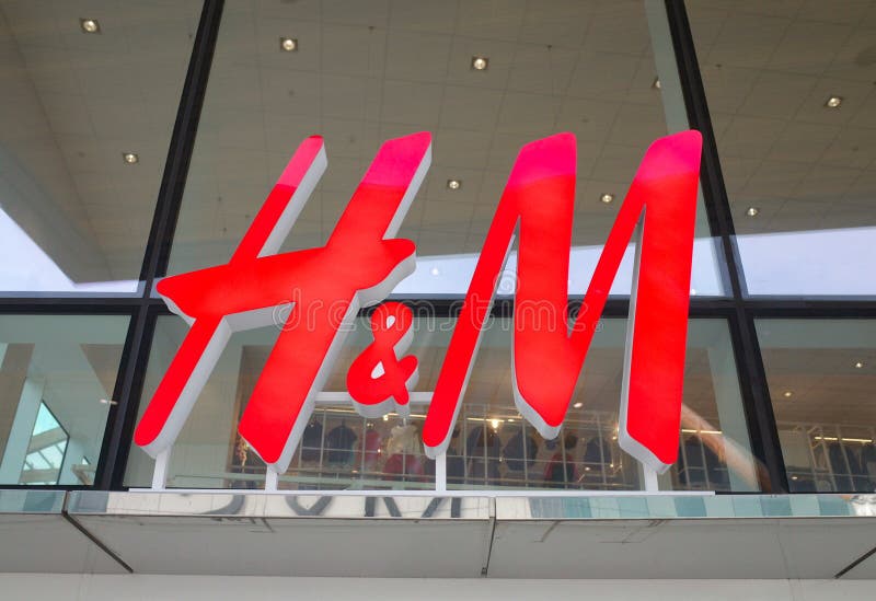 The Red Letters H & M Brand Name For The Clothing Store Editorial Photo ...