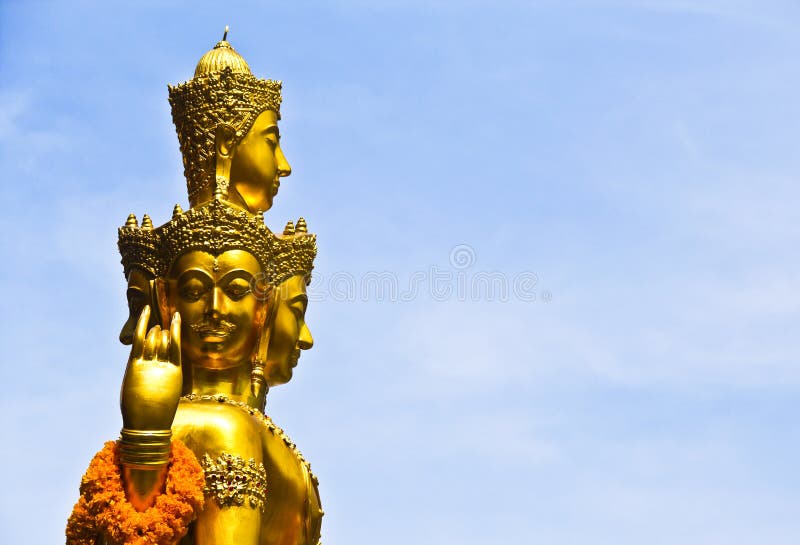 Golden Brahman shrine in clear sky. Brahman stock images, royalty-free photos and pictures