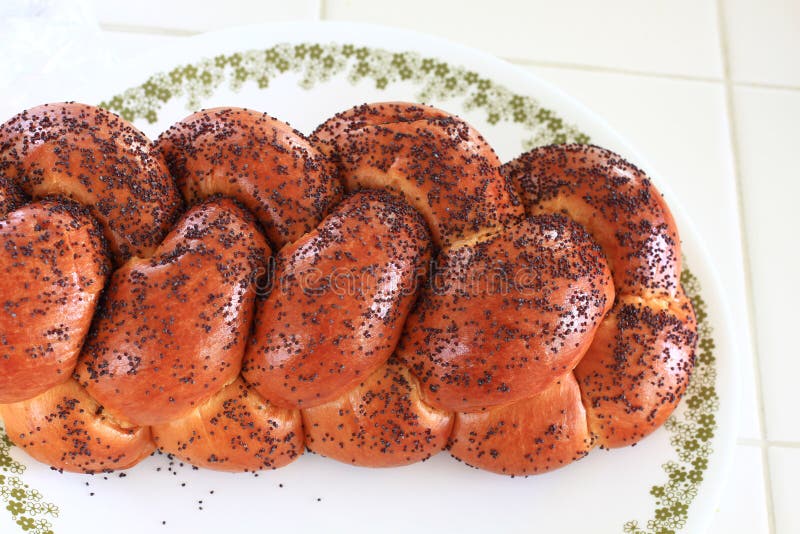 Braided Challah Bread with Poppy Seeds Stock Photo Image of chalah, brown 57284866