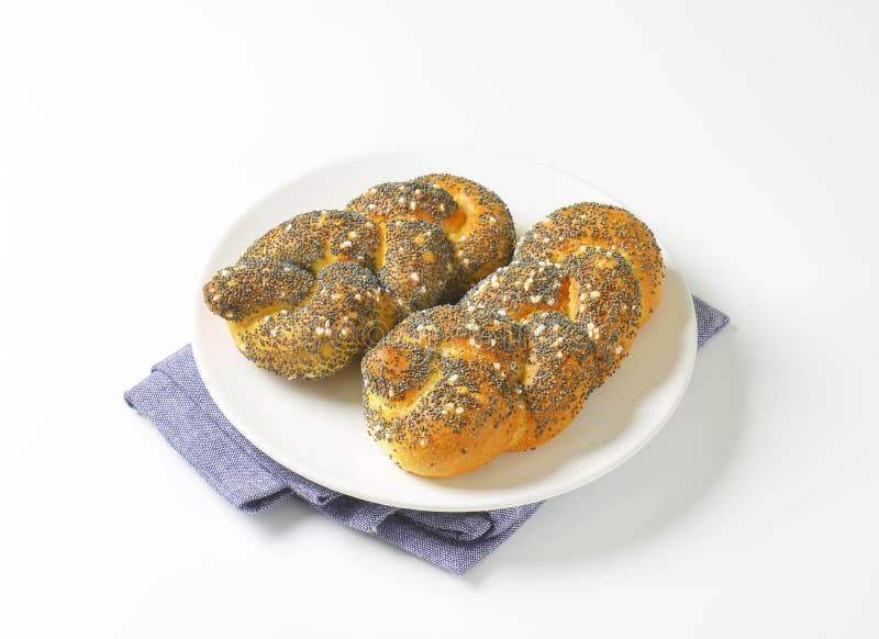 Braided Poppy Seed Bread Rolls Stock Image Image of poppy, shot 59917419
