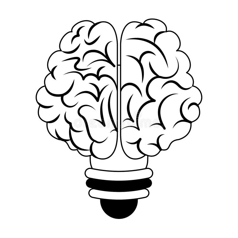 Human Brain Intelligence and Creativity Cartoons in Black and White ...