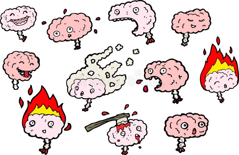 Brain character illustrations