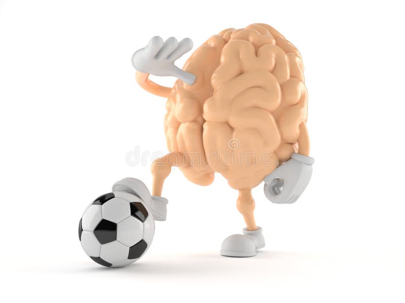Brain Character with Soccer Ball Stock Illustration - Illustration of  wisdom, sport: 107633743