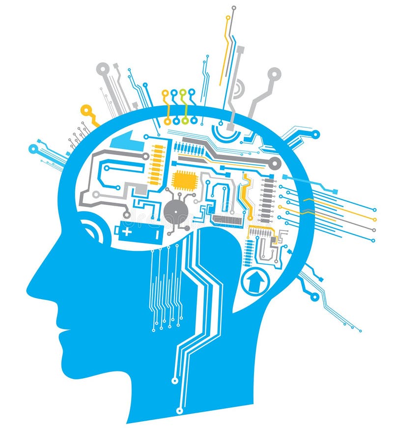 Brain circuit vector illustration